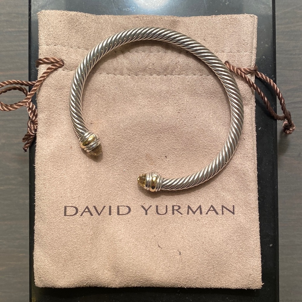 David Yurman Cable Classic Bracelet with Morganite and 14K Yellow Gold, 5mm